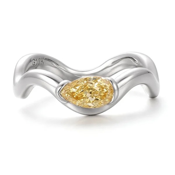 Additional product photograph showing the ring design, setting and band.