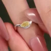 Pear Lab-Grown Diamond Bezel-Set Ring in 14K Solid Gold shown in the product photograph.