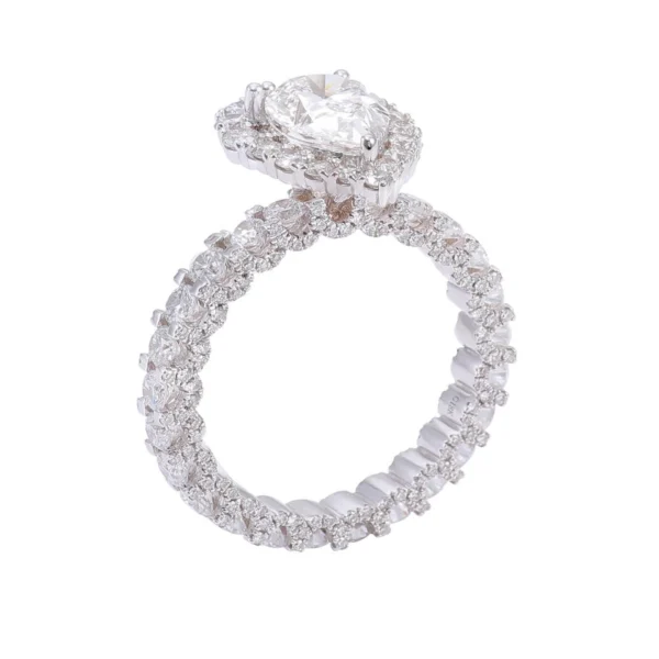 Additional product photograph showing the ring design, setting and band.
