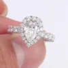 Pear Lab-Grown Diamond Halo Ring in Gold shown in the product photograph.