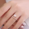 Additional product photograph showing the ring design, setting and band.