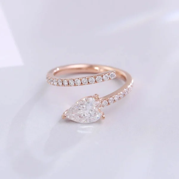 Additional product photograph showing the ring design, setting and band.