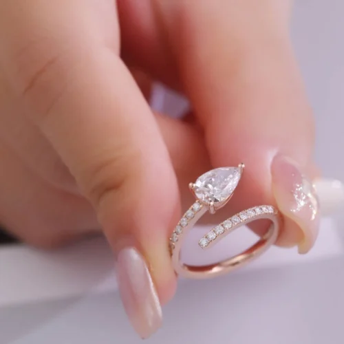 Pear Lab-Grown Diamond Ring shown in the product photograph.