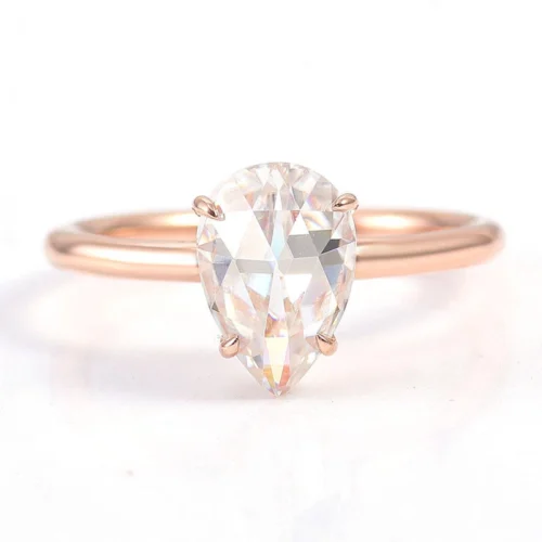 Pear Lab-Grown Diamond Ring in 925 Sterling Silver shown in the product photograph.