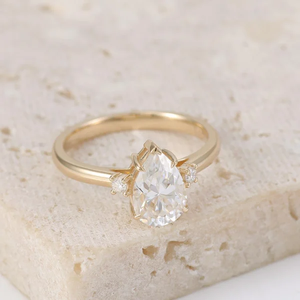 Pear Lab-Grown Diamond Solitaire Ring, product view 3.