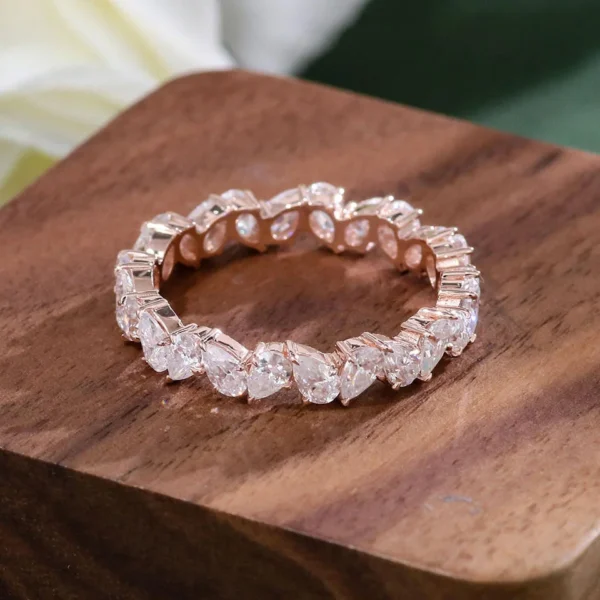 Pear Lab-Grown Diamond Ring in Gold shown in the product photograph.