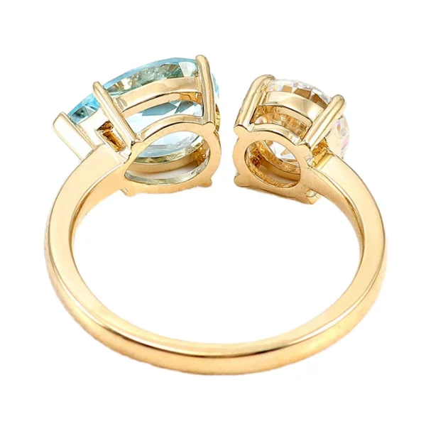 Additional product photograph showing the ring design, setting and band.