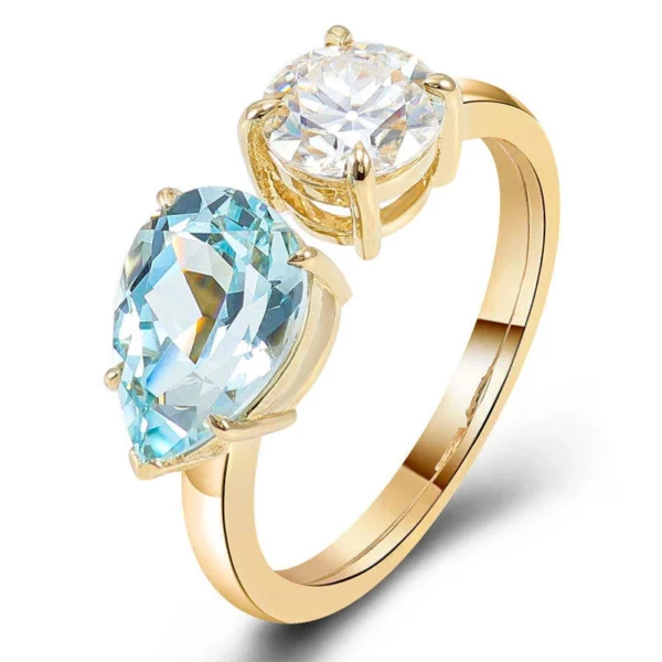 Pear Lab-Grown Diamond Ring in Gold shown in the product photograph.