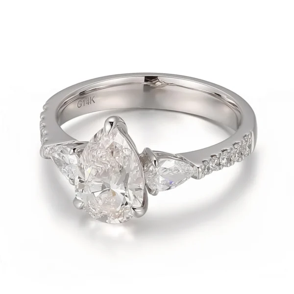 Additional product photograph showing the ring design, setting and band.