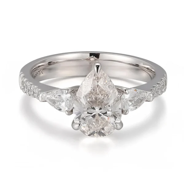 Pear Lab-Grown Diamond Ring in Gold shown in the product photograph.