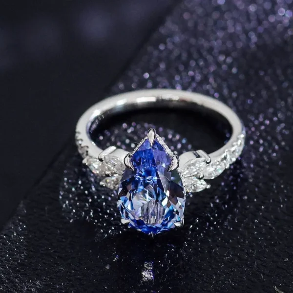 Additional product photograph showing the ring design, setting and band.