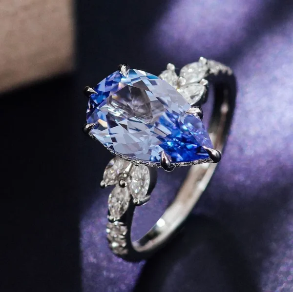 Pear Lab-Grown Diamond Ring in Gold shown in the product photograph.
