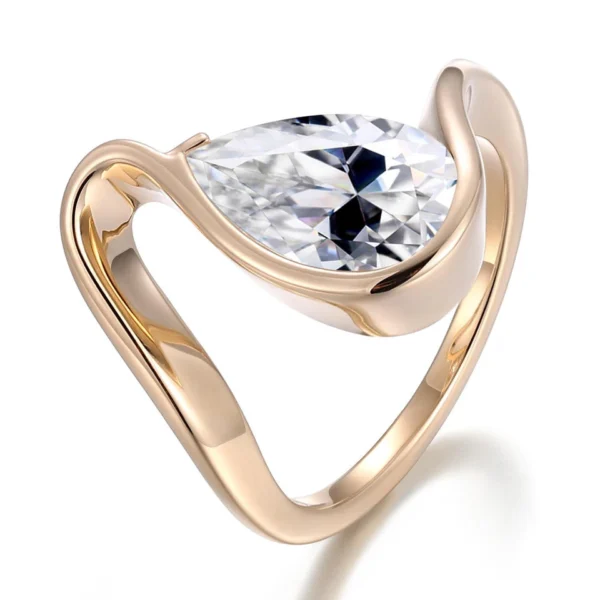 Additional product photograph showing the ring design, setting and band.