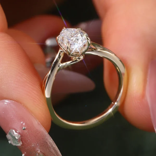 Additional product photograph showing the ring design, setting and band.
