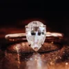 Pear Lab-Grown Diamond Solitaire Ring in 14K Solid Gold shown in the product photograph.