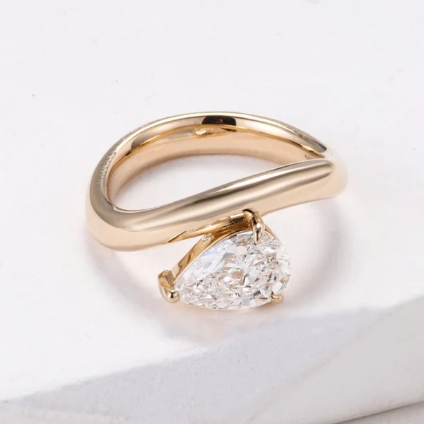 Additional product photograph showing the ring design, setting and band.