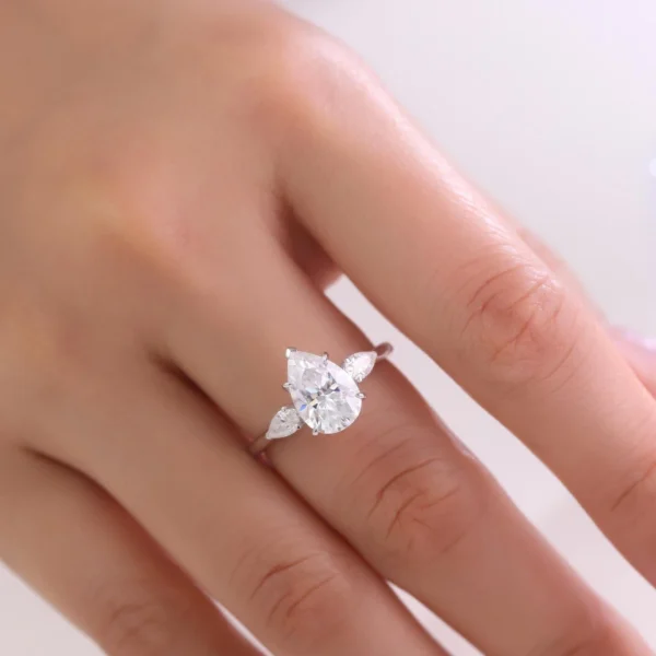 Additional product photograph showing the ring design, setting and band.