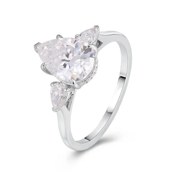 Additional product photograph showing the ring design, setting and band.