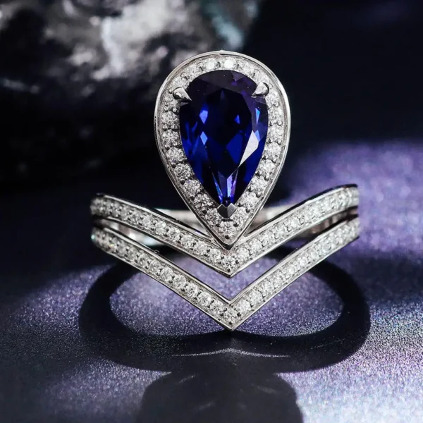 Additional product photograph showing the ring design, setting and band.
