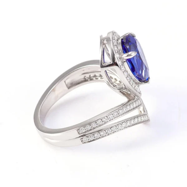 Additional product photograph showing the ring design, setting and band.