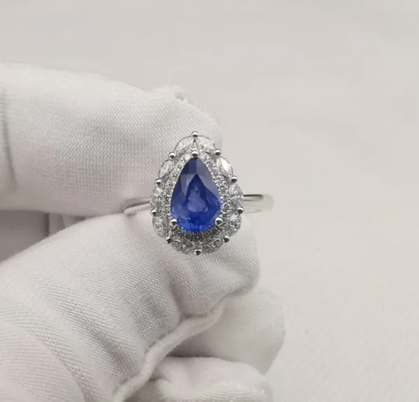 Additional product photograph showing the ring design, setting and band.