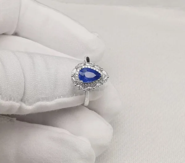 Additional product photograph showing the ring design, setting and band.