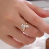 Product photograph showing the mixed-cut two-stone ring.