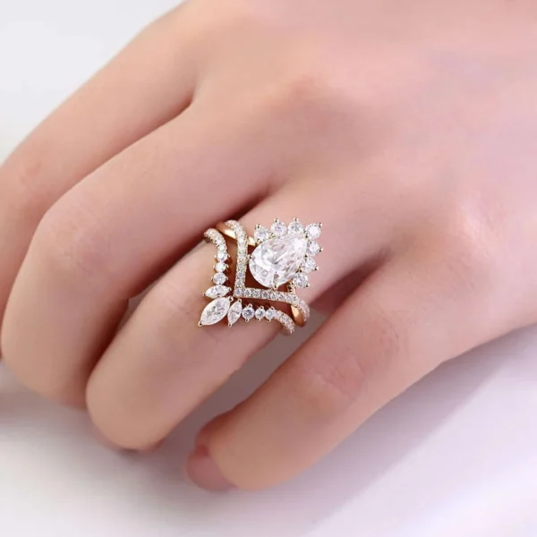 Additional product photograph showing the ring design, setting and band.