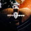 Additional product photograph showing the ring design, setting and band.