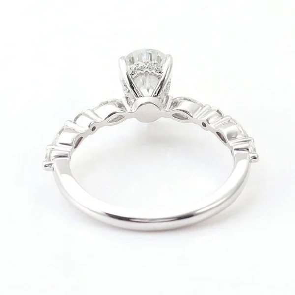 Additional product photograph showing the ring design, setting and band.