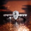 Pear Moissanite Ring in 18K Gold shown in the product photograph.