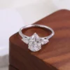 Pear Moissanite Ring in 925 Sterling Silver shown in the product photograph.