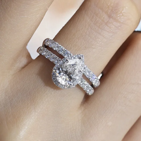 Additional product photograph showing the ring design, setting and band.