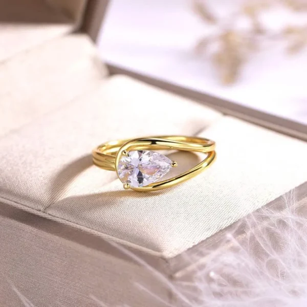 Additional product photograph showing the ring design, setting and band.