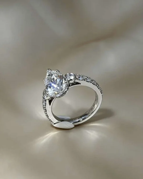 Additional product photograph showing the ring design, setting and band.