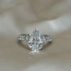 Pear Moissanite Ring in Gold shown in the product photograph.