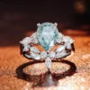 Pear Moissanite Ring Set shown in the product photograph.