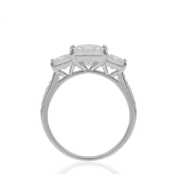 Additional product photograph showing the ring design, setting and band.