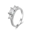 Princess Moissanite Ring in 925 Sterling Silver shown in the product photograph.