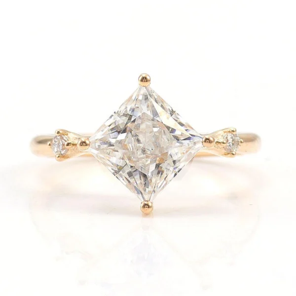 Additional product photograph showing the ring design, setting and band.