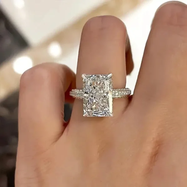 Additional product photograph showing the ring design, setting and band.