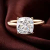 Product photograph showing the cushion solitaire ring.