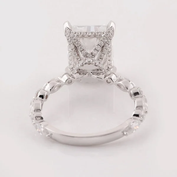 Additional product photograph showing the ring design, setting and band.