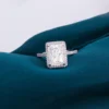 Radiant Moissanite Ring in Gold shown in the product photograph.