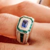 Additional product photograph showing the ring design, setting and band.