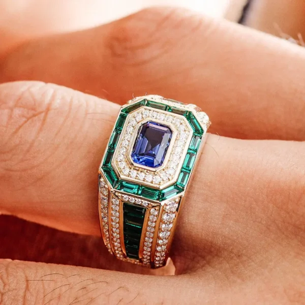 Additional product photograph showing the ring design, setting and band.