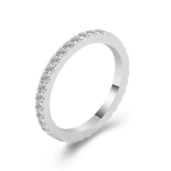 Jewelry design reference showing the ring setting and band. Round Eternity Band Design.