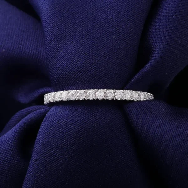 Jewelry design reference showing the ring setting and band. Round Eternity Band Design.