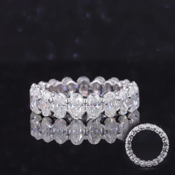 Round Gemstone Eternity Ring in Gold shown in the product photograph.