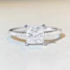Product photograph showing the princess solitaire ring.